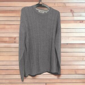 Oscar De La Renta grey cable knit sweater size XXL